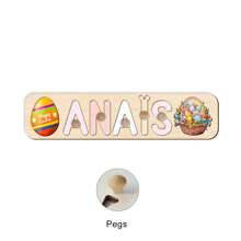 Customizable Multilingual Name Puzzle,Wooden Jigsaw Puzzle With 3D Letters,Perfect As The First Birthday Present For Kids, A Montessori Toy For Boy,Customized Educational Toy Ideal Gifts For Girl,Wooden Construction And 3D Letter Design,Suit For A Birthday Celebration,Festive Occasion Like Christmas Or Easter, Or A Significant Event Like A Baptism,Handgrip Board With Stand And Nails.Unique Toy To Select Your Desired Elements