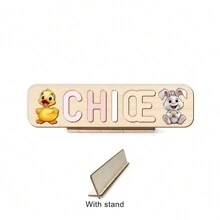 Customizable Multilingual Name Puzzle,Wooden Jigsaw Puzzle With 3D Letters,Perfect As The First Birthday Present For Kids, A Montessori Toy For Boy,Customized Educational Toy Ideal Gifts For Girl,Wooden Construction And 3D Letter Design,Suit For A Birthday Celebration,Festive Occasion Like Christmas Or Easter, Or A Significant Event Like A Baptism,Handgrip Board With Stand And Nails.Unique Toy To Select Your Desired Elements