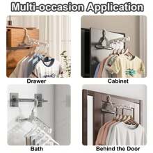 3/1PC 多功能折叠衣架节省空间，可调节垂直和水平衣服收纳架，带有多个孔，用于衣柜储存的塑料衣架，可折叠设计，方便使用和储存，节省空间的壁橱收纳架，非常适合悬挂衬衫、裤子和配饰，非常适合家庭和公寓。