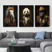 1 pezzo cartellone da parete, opzionale con cornice, stampe di animali moderni come leone, elefante, scimpanzé, quadri da parete per soggiorno, decorazione per la casa, senza cornice - Multicolore - Visualizzare 5