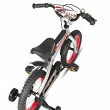 STITCH Chevalier 12/14/16 Pouces Vélo Enfants pour Garçons et Filles de 2 à 7 Ans, Vélo à Vitesse Unique pour Enfants avec Cadre en Acier Carbone, Roues d'Entraînement, Double Freins à Main et Cloche (Rouge, Argent+Bleu, Argent+Rouge)