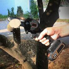 Mini Chainsaw 4-Inch Cordless Electric Portable Chainsaw With Brushless Motor, One-Hand Lightweight, Pruning Shears Chainsaw For Tree Branch Wood Cutting (Chainsaw+ 2 Batteries+ 2 Chains) - 1 - View 3