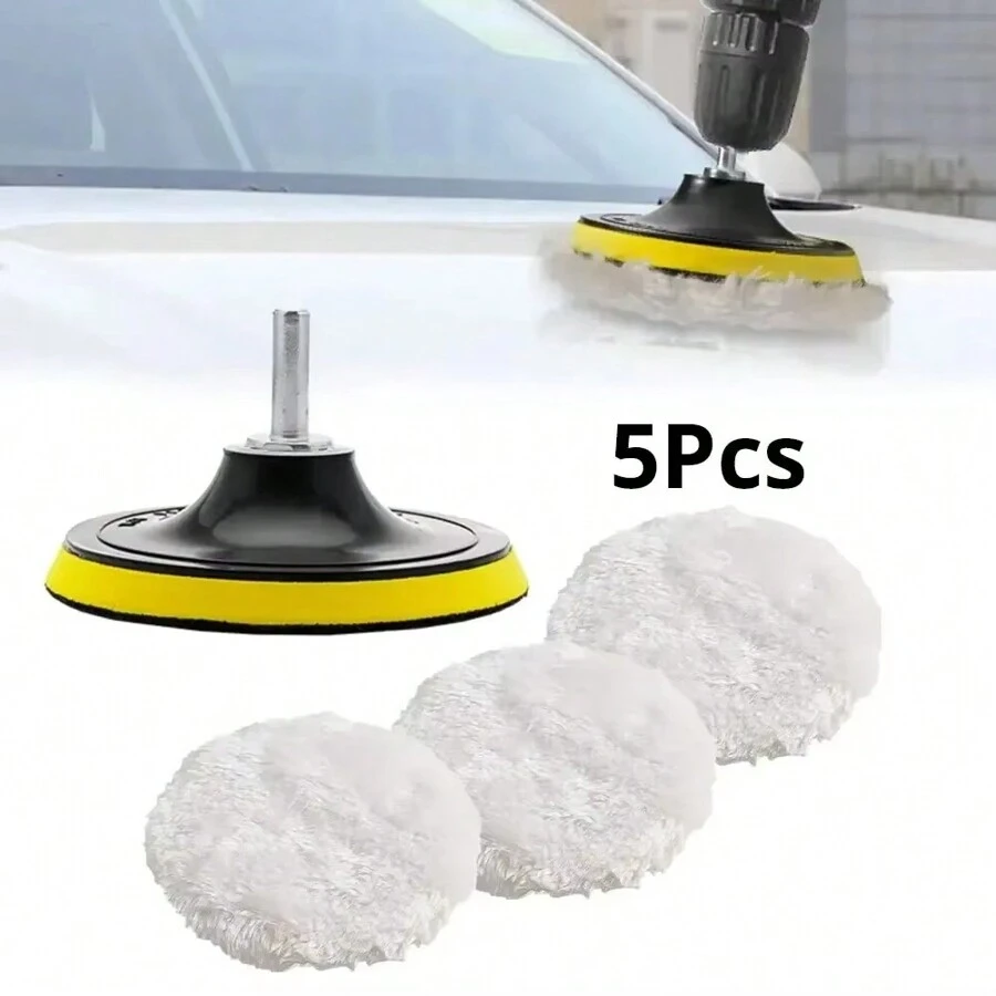 Kit de Polimento, Disco Almofada de Polimento de Carro, Esponja para Enceramento, Roda de Lã, Cuidados com a Pintura do Automóvel, Disco Encerador, Almofadas, Acessório de Carro - Tamanho Único - Visão 1