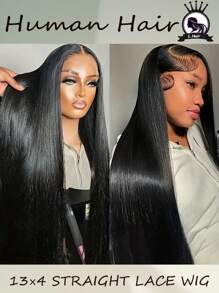 Parrucca dritta in capelli umani senza colla da 36 pollici, parrucca frontale in pizzo per donne, parrucca in pizzo senza colla 13*4 con clip, parrucca frontale in pizzo con radice naturale, facile da usare, colore naturale, densità 180%, lunghezza 8-36 pollici, parrucca frontale in pizzo senza colla con attaccatura dei capelli pre-sfoltita, parrucca frontale in pizzo dritta da 36 pollici in capelli umani, aspetto naturale per uso quotidiano