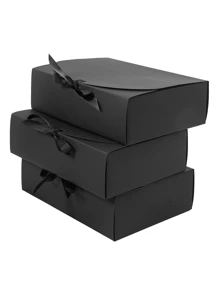 4 件/8 件粉色小丝带礼品盒（带蝴蝶结盖）、大号黑色纸板礼品盒、白色丝带礼品盒、蓝色礼品盒（适用于礼物、婚礼、母亲节、生日、手工制作、派对、纸杯蛋糕、圣诞节） - 紙本 - 查看 4