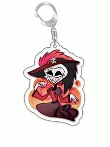 Anime GOODS Anime Acrylic Keychain -Vicky Charlie Alastor Cute Y2K Cartoon Pendant, Suitable For Bags And Keys, Perfect Gift For Fans, Cosplay Accessories Car Key Bag Backpack Small Jewelry Key Ring Accessories Creative Student Gifts Anime Derivatives, Creative Backpack Pendants, Car Key Pendants, Acrylic Keychains, Japanese Comic Pendants, Neko Contents Seed Keychain Collectibles, Pendants, Otaku Collection Gifts, Cheap Gifts School Letter Car Accessories Goth