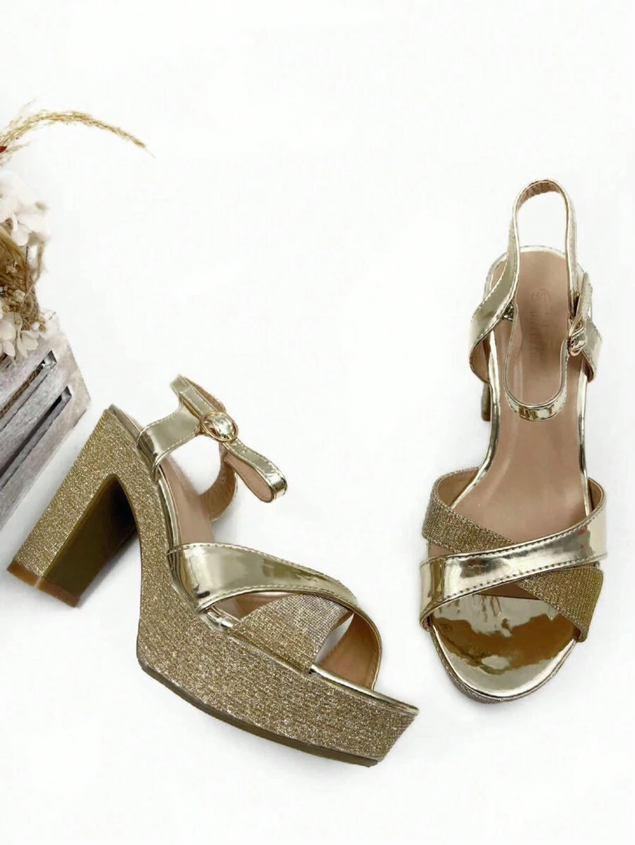 Women Heeled Sandals - 金色 - 查看 1