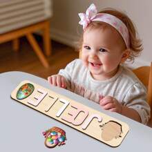 Customizable Multilingual Name Puzzle,Wooden Jigsaw Puzzle With 3D Letters,Perfect As The First Birthday Present For Kids, A Montessori Toy For Boy,Customized Educational Toy Ideal Gifts For Girl,Wooden Construction And 3D Letter Design,Suit For A Birthday Celebration,Festive Occasion Like Christmas Or Easter, Or A Significant Event Like A Baptism,Handgrip Board With Stand And Nails.Unique Toy To Select Your Desired Elements