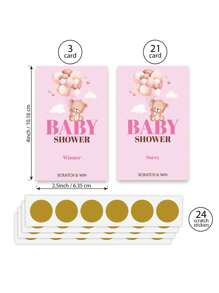 Party Game Bear Gender Reveals Scratch Card Atmosphere Decoration Props For Boys Or Girls Anniversary Gift Party Decoration Happy Birthday Party Wedding Bridal Shower Gift Baby Shower Game Card - Shape - View 2