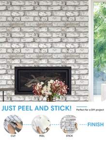 10pcs 3D Wall Panel, Faux Brick Wall Tiles For Living Room, Peel And Stick Backsplash For Kitchen Wall, Brick Tile Stickers Waterproof Bathrooom, Home Decor