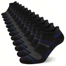 10 Pares de Calcetines de Tobillo con Amortiguación para Hombre para Verano, Calcetines de Corte Bajo Cómodos y Transpirables para Casual, Deportes y Ocio, que se pueden Usar, Paquete de 10 Pares de Calcetines de Tobillo con Acolchado para Hombres