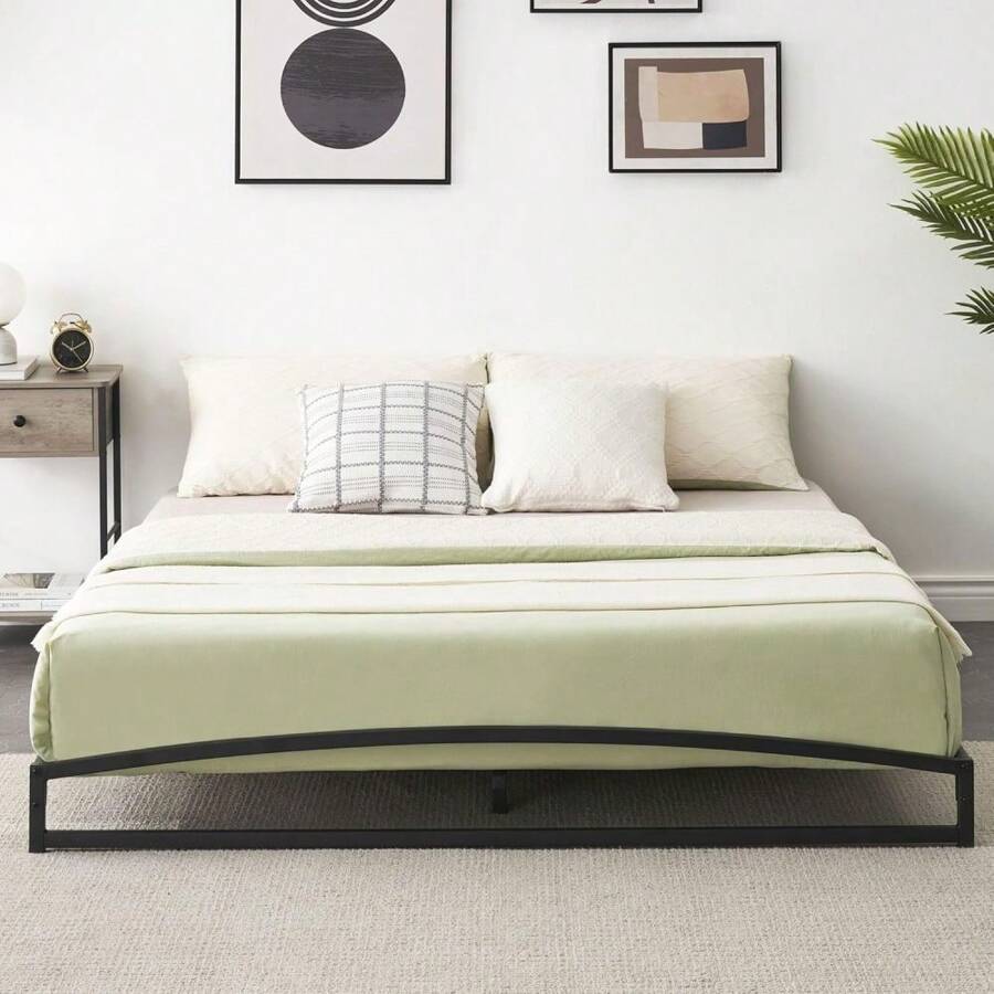 6 Inch Heavy Duty Metal Platform Bed Frame Low Profile, Mattress Foundation, No Box Spring Needed - Black - View 1