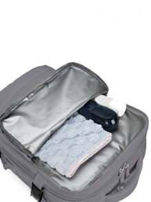 1 Pc Fashionable Multifunction Travel Backpack With Luggage Strap Design. Portable Minimalist Work Bag With Multi Compartments.Personality School Bag With USB Charging Port.Business Casual Weekender Bag With Shoes Compartment.Practical Student Laptop Bag With Laptop Compartment.Solid Color Sports Backpack With Handle - Grey - View 9