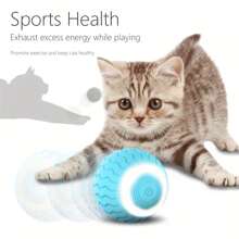 Juguete de bola para gatos con enrollado automático, con luz LED recargable por USB, juguete interactivo para el juego de gatitos - Multicolor - Ver 5