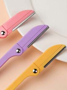 9pcs/6pcs/3pcs Portable Beauty Tool Kit, Mini Stainless Steel Eyebrow Face Hair Razor With Printed Handle
