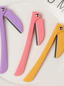 9pcs/6pcs/3pcs Portable Beauty Tool Kit, Mini Stainless Steel Eyebrow Face Hair Razor With Printed Handle