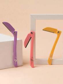 9pcs/6pcs/3pcs Portable Beauty Tool Kit, Mini Stainless Steel Eyebrow Face Hair Razor With Printed Handle