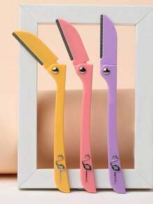 9pcs/6pcs/3pcs Portable Beauty Tool Kit, Mini Stainless Steel Eyebrow Face Hair Razor With Printed Handle