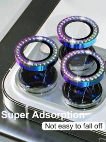 1 件彩色钻石镜头膜，钢化玻璃镜头保护环/外壳，金属单环相机屏幕保护镜头盖，兼容 11/12/13/14/15/16/16 Plus/16 Pro/16 Pro Max、17/17 Air/17 Pro/17 Pro Max 全系列 - 炫彩 - 查看 5