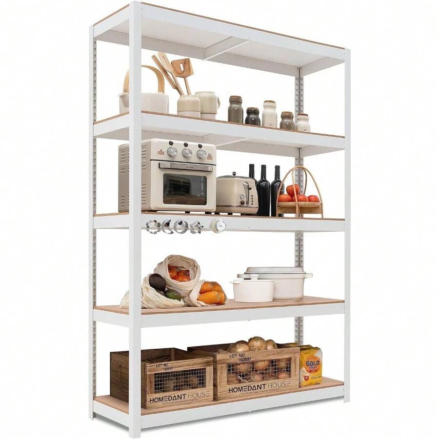 Bolt-Free Heavy Duty Garage Storage Racks - Adjustable 5-Layer Metal ...