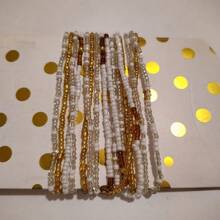 4 件套波西米亚风格串珠腰链套装 - 弹性肚皮舞饰品适合日常和派对佩戴，复古设计可用作腰链和手链