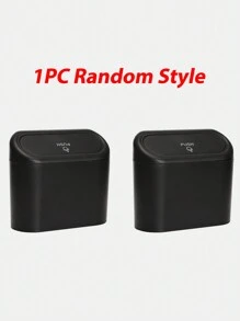 1入組/2入組黑色/藍色ABS塑料車用垃圾桶，簡單實用的側掛式垃圾收納盒，配有蓋子，防水，適用於所有車型 - 黑色 - 查看 3