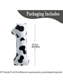 Cow Print Balloon Birthday Decorations Supplies,40 Inch Number 1 Balloon | Cowgirl Theme Number Balloons For 1st Birthday Party | Farm Barn Decor For Kids