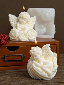 1 件天使蜡烛硅胶模具、睡眠天使蜡烛模具、玫瑰天使、肥皂石膏树脂铸造模具、家居装饰艺术礼品 - Angel - 查看 1