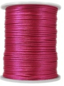 Silk Thread Satin Cord 2mm - 5 Meters Various Colors - Hot Pink - View 3