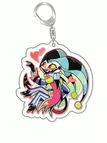 Anime GOODS Anime Acrylic Keychain -Vicky Charlie Alastor Cute Y2K Cartoon Pendant, Suitable For Bags And Keys, Perfect Gift For Fans, Cosplay Accessories Car Key Bag Backpack Small Jewelry Key Ring Accessories Creative Student Gifts Anime Derivatives, Creative Backpack Pendants, Car Key Pendants, Acrylic Keychains, Japanese Comic Pendants, Neko Contents Seed Keychain Collectibles, Pendants, Otaku Collection Gifts, Cheap Gifts School Letter Car Accessories Goth
