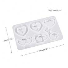 1 pieza Molde de corazón con arena que fluye para DIY de pegamento de cristales, molde de silicona con forma de corazón para llavero, colgante y regalos