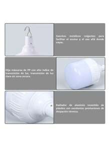Portatil Recargable Emergencia Usb 40w Lámpara Foco Led 6 piezas - Blanco - Ver 5