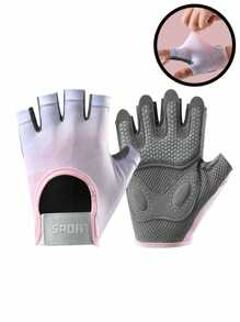 1 Par de Luvas Fitness Respiráveis para Mulheres, Adequadas para Levantamento de Peso, Academia, Ciclismo, Exercício, Treino e Treinamento, com Excelente Aderência e Proteção Acolchoada na Palma, Respirável e Ultraleve - Rosa chiclete - Visão 2