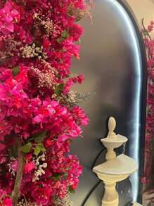 6pcs Artificial Bougainvillea Stems, Outdoor Realistic Bougainvillea Vines, Long Stems, Lifelike Fake Flowers For Wedding, Home Party, Tabletop Decor, Garden DIY, Outdoor Pipe Decor, Birthday & Graduation Gifts - Hot Pink - View 5