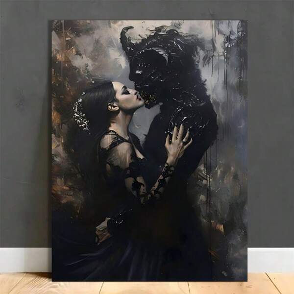 Demon Art Gothic Style Female Wall Decoration, Dark Love Wall Decoration - Wooden Frame Canvas Painting 2.25cm Piece (3) Thickness 0.9inch / 30, Home Gift Decoration, Room Decoration Aesthetics, Wall Decoration Art, Perfect Gift, Autumn Winter Wall Decoration, Living Room Decoration, Bedroom Decoration, Kitchen Decoration, Entrance Decoration, Bathroom Decoration, Direct Wall Painting, High-Quality Wall Painting Poster