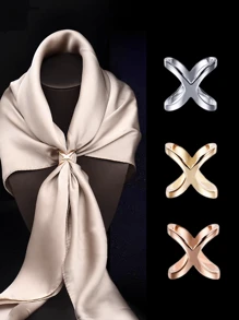 3 Peças Conjunto de Fivela de Lenço, Clipe de Camiseta, Redondo de Liga Metálica para Decoração de Roupas Femininas, Clipes de Camiseta Metálicos e Anéis para Fivelas de Lenços Femininos
