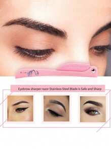 9pcs/6pcs/3pcs Portable Beauty Tool Kit, Mini Stainless Steel Eyebrow Face Hair Razor With Printed Handle