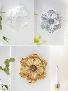 1PC, 7.5*7.5 Inch Large Flower Shaped Resin Wall Hanging Decor, Flower Wall Hanging, Floral Wall Decor, 3D Flower Wall Hanging, European Style Home Wall Warm Decoration Hanging, TV Background Wall Decor Hanging, Suitable For Home Hotel Restaurant Wall Atmosphere Decoration - Multicolor - View 2