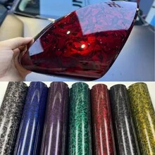 1 pieza Pegatina de vinilo rojo láser para coche, fácil de cortar y aplicar, decoración de coche, película de envoltura de fibra de carbono de colores múltiples disponible - Unitalla - Ver 2
