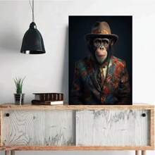 1 pezzo cartellone da parete, opzionale con cornice, stampe di animali moderni come leone, elefante, scimpanzé, quadri da parete per soggiorno, decorazione per la casa, senza cornice - Multicolore - Visualizzare 8