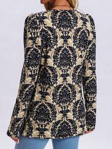 1pc Retro Paisley Pattern Jacket, Spring Autumn New Style Stand Collar Blouson Long Sleeve Bomber Jacket, Unlined