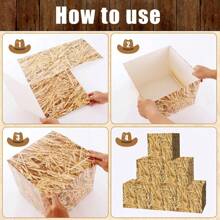 狂野西部主题牛仔家庭派对墙壁装饰、干草捆盒装饰、木制马车轮子、马蹄铁西部牛仔派对装饰、西部牛仔派对生日婚礼西部照相亭道具 - 棕色8pcs - 查看 4