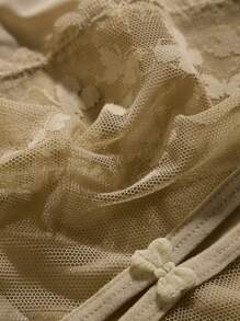 5 条装女士法式无缝蕾丝内裤性感舒适透气桑蚕丝裆中腰长裤