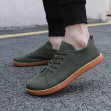 Road Running Shoes, Breathable Fabric Hiking Camping Shoes, Wide Toe Box Outdoor Sneakers, Comfortable Lightweight Gym Non-Slip Low-Top Lace-Up Sports Shoes For Women, Minimalist Barefoot Style - Army Green - View 15