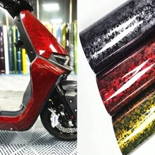 1 pieza Pegatina de vinilo rojo láser para coche, fácil de cortar y aplicar, decoración de coche, película de envoltura de fibra de carbono de colores múltiples disponible - Unitalla - Ver 5