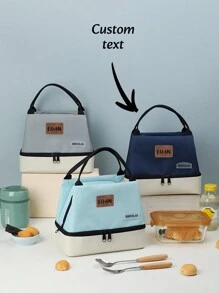 Custom Name Lunch Bag, Lunch Tote, Personalized Insulated Lunch Bag, Monogrammed Lunch Cooler Bag, Gift For Her