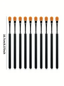 RANCAI 10pcs Eye Shadow Brushes, Fiber Hair Concealer Brush, Eye Makeup Blending Brush, Single Portable Cosmetic Tool - Multicolor - View 9