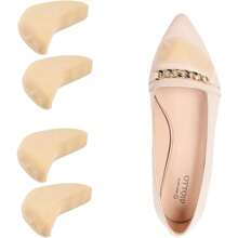 2 miếng đệm mũi giày bằng bọt biển mềm, bảo vệ đầu giày cho giày cỡ lớn, phù hợp với giày cao gót, giày thường, giày thể thao - Màu be - Xem 3