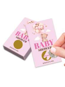 Party Game Bear Gender Reveals Scratch Card Atmosphere Decoration Props For Boys Or Girls Anniversary Gift Party Decoration Happy Birthday Party Wedding Bridal Shower Gift Baby Shower Game Card - Shape - View 1