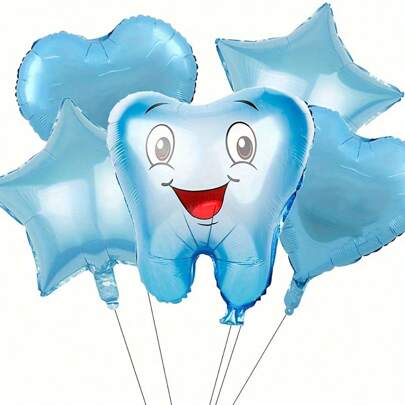 New Smiling Tooth Toothbrush Shaped Foil Balloon, Suitable For Birthday Party Theme Decoration